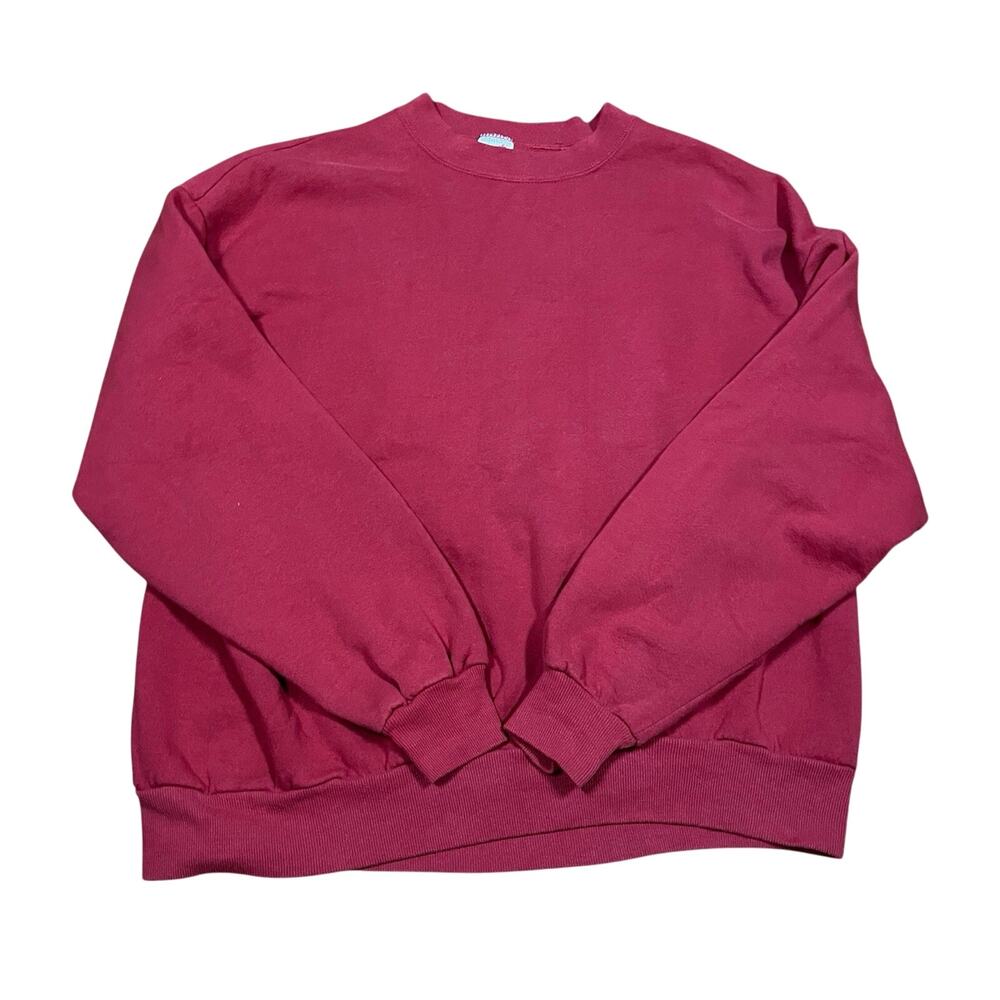 Vintage Jerzees Sweatshirt 2XL Salmon Red Blank Crewneck USA Made 90s Fade